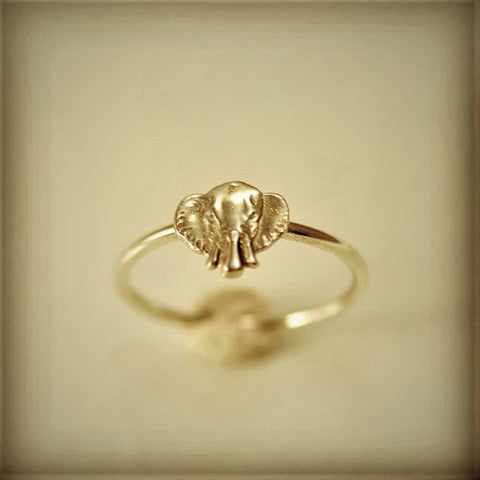 Elephant Head Brass Ring
