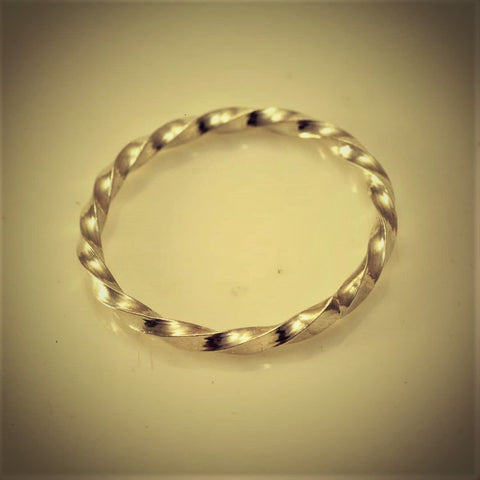 Rectangle Coiled Silver Ring